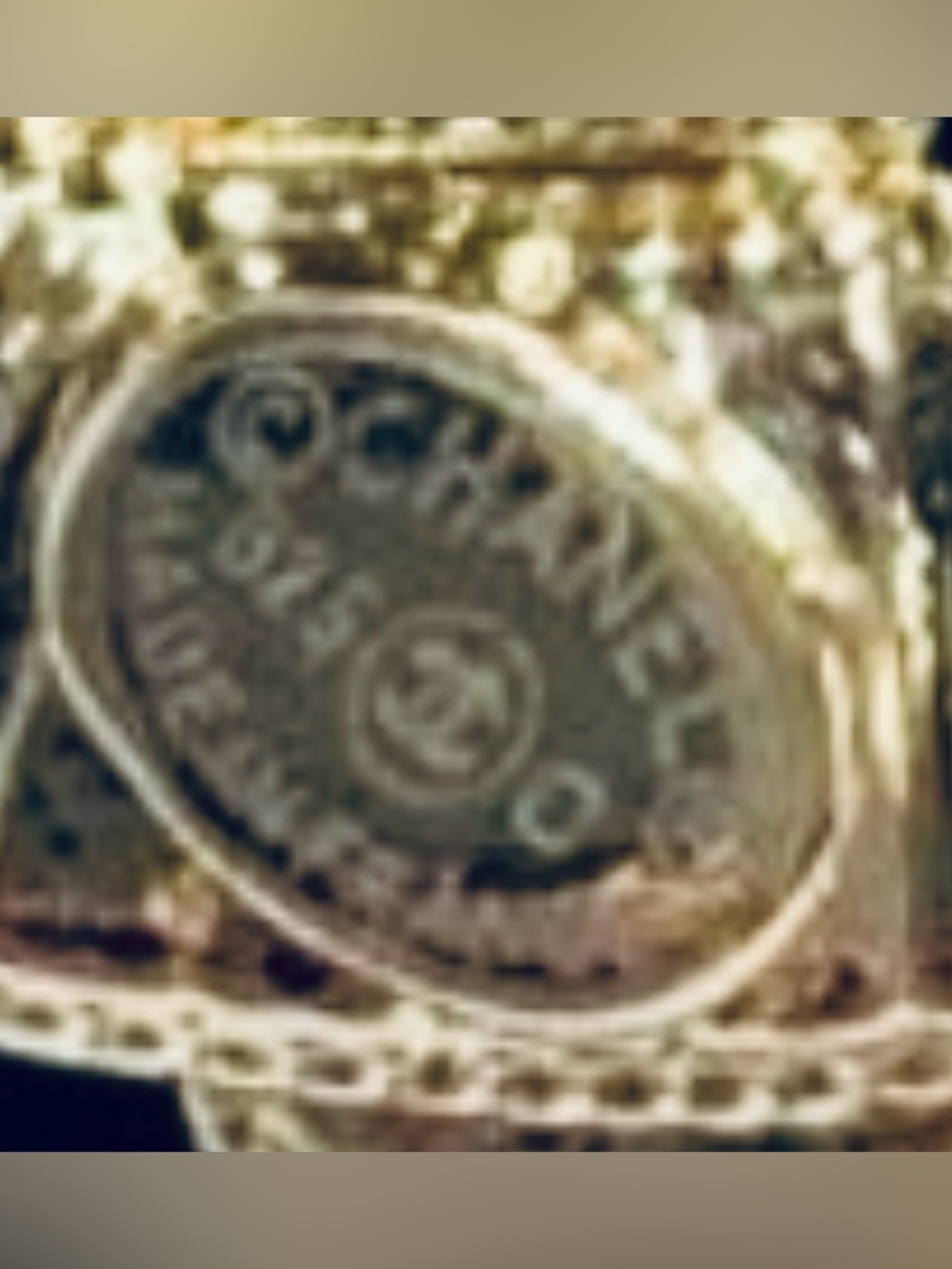 CHANEL Gold-Tone Crystal Embellished Double C Brooch - Picture 7 of 8